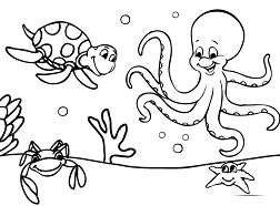 Marine Life Under The Ocean Floor Coloring Pages