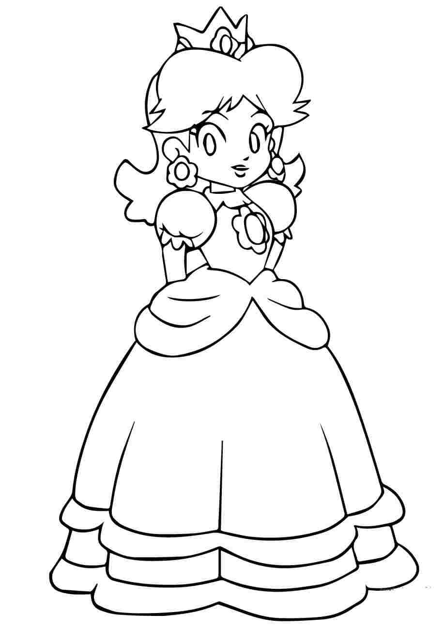 Página para colorir Mario Daisy Princess