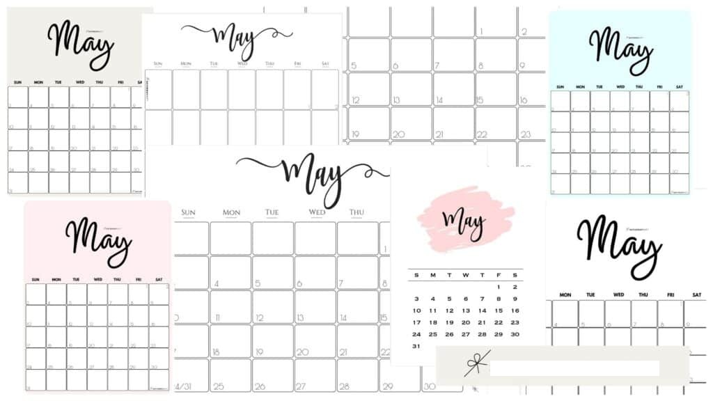 Mei Kalender 2021 vanaf mei