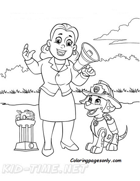 Pagina da colorare del sindaco Goodway Paw Patrol