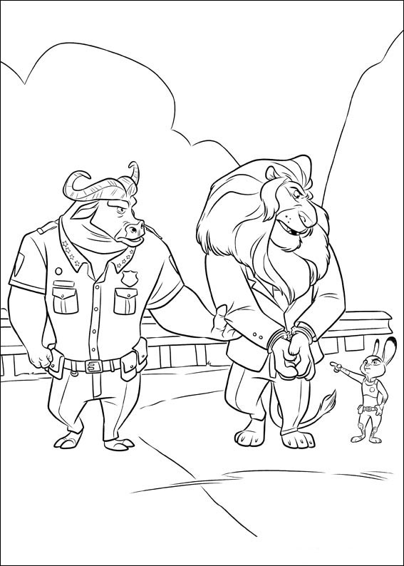 Mayor Lionheart is arrested Coloring Page