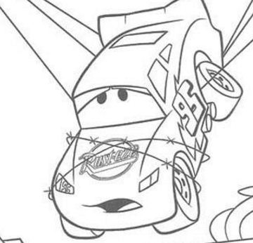 Lightning Mc Queen In Trouble Coloring Pages