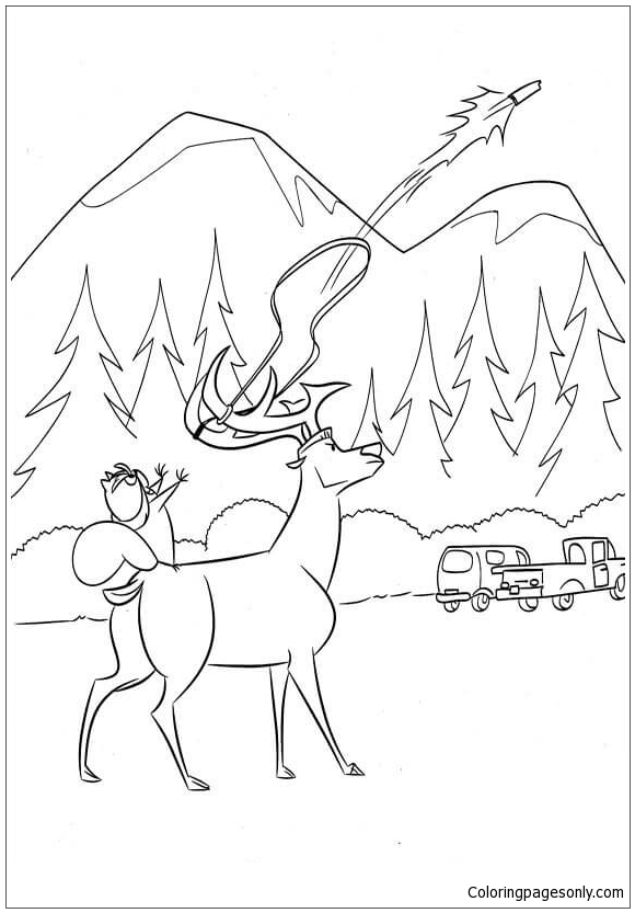 McSquizzy Attacks Hunters Coloring Page - Free Printable Coloring Pages