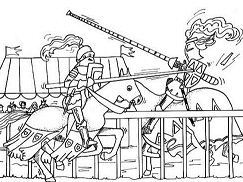Medieval Fight Coloring Page