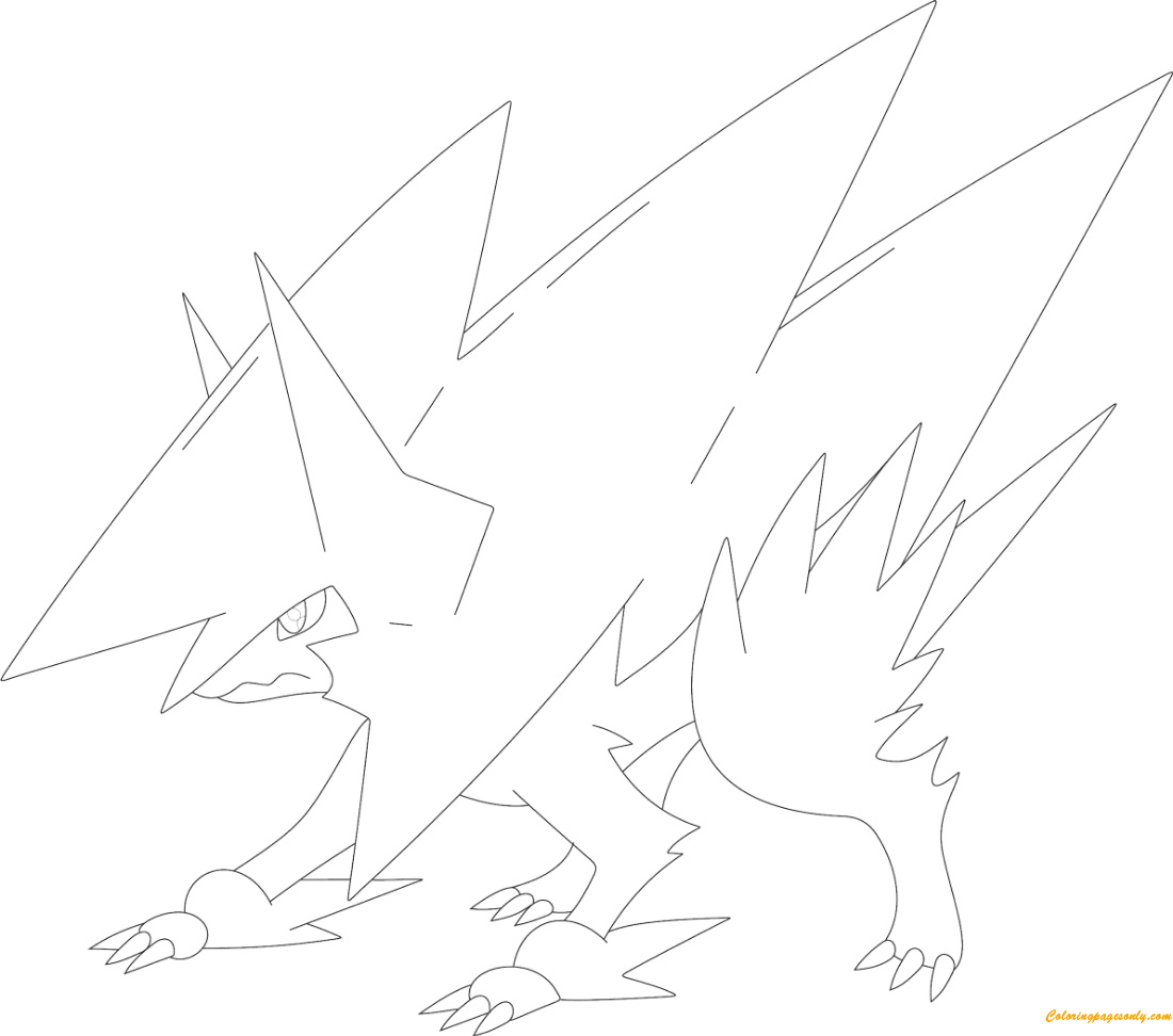 Mega Manectric Pokemon Coloring Pages - Cartoons Coloring Pages - Free