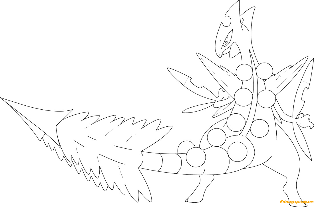 Mega Sceptile From Pokemon Coloring Page Free Coloring Pages Online