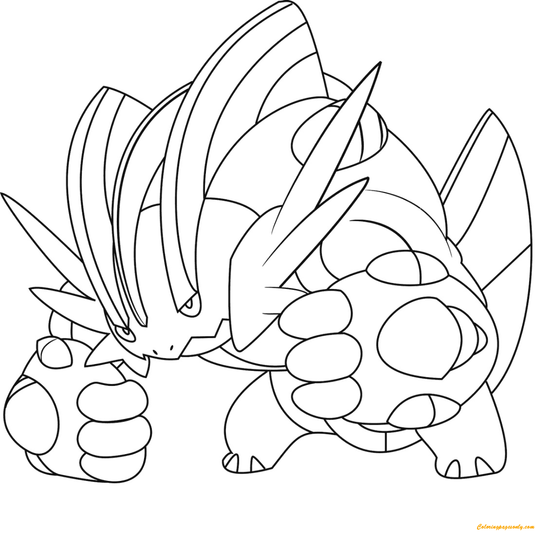 Mega Swampert From Pokemon Coloring Page