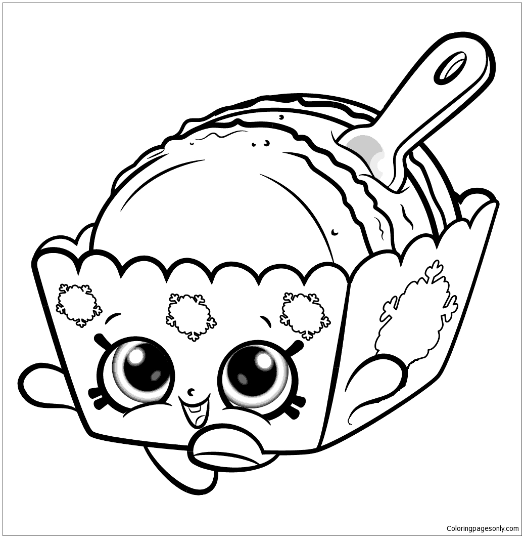 Melty Macaron Cute Shopkins Coloring Page - Free Printable Coloring Pages