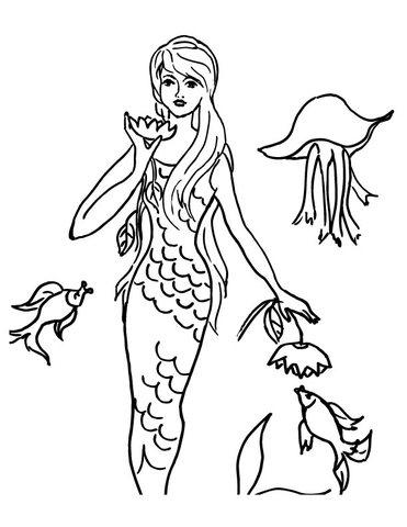 Meerjungfrau mit Fisch von Mermaid
