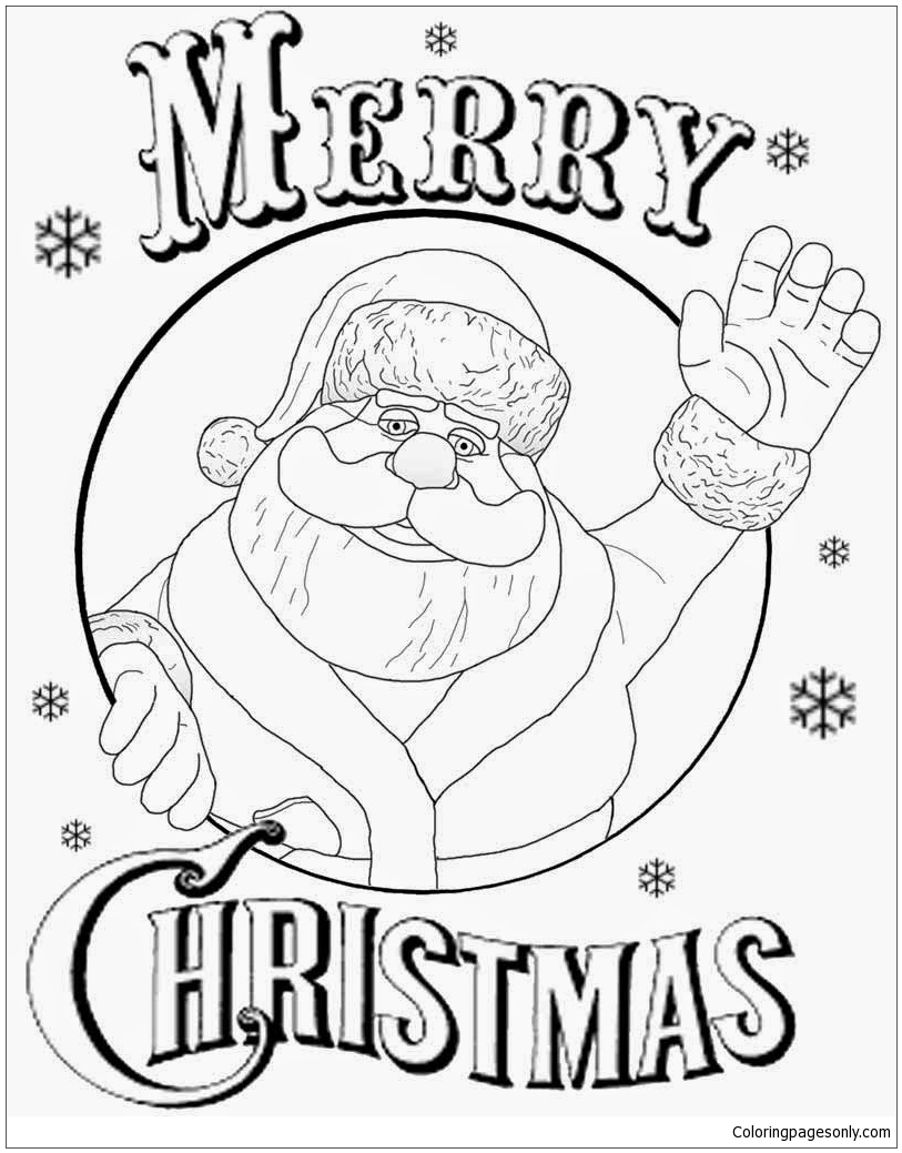 Merry Christmas Coloring Pages Drawings Printable Happy Kids Color ...