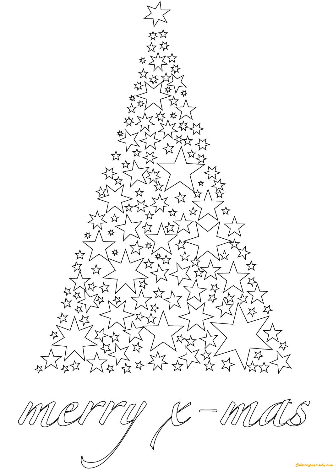 Merry Christmas Greeting Card Coloring Pages