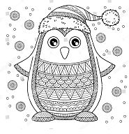 Merry Christmas Jolly Penguin Coloring Pages
