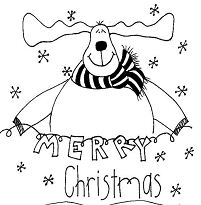 Merry Christmas Reindeer Coloring Pages