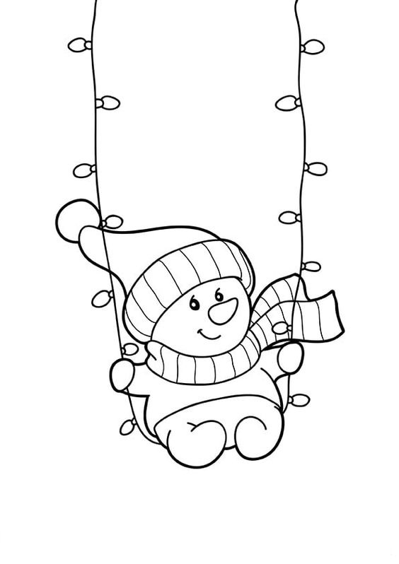 Merry Christmas With Baby Coloring Page