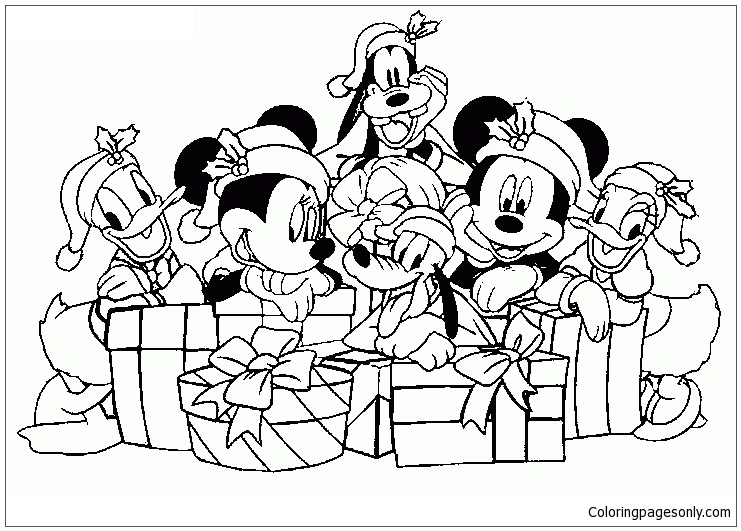 Mickey Mouse And Friends Christmas Coloring Pages Christmas Coloring Pages Coloring Pages For Kids And Adults