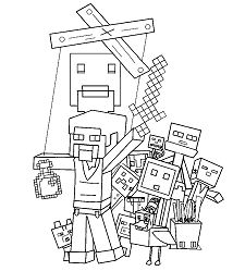 Minecraft 1 Coloring Page
