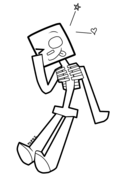 Esqueleto de desenho animado do Minecraft da página para colorir do Minecraft