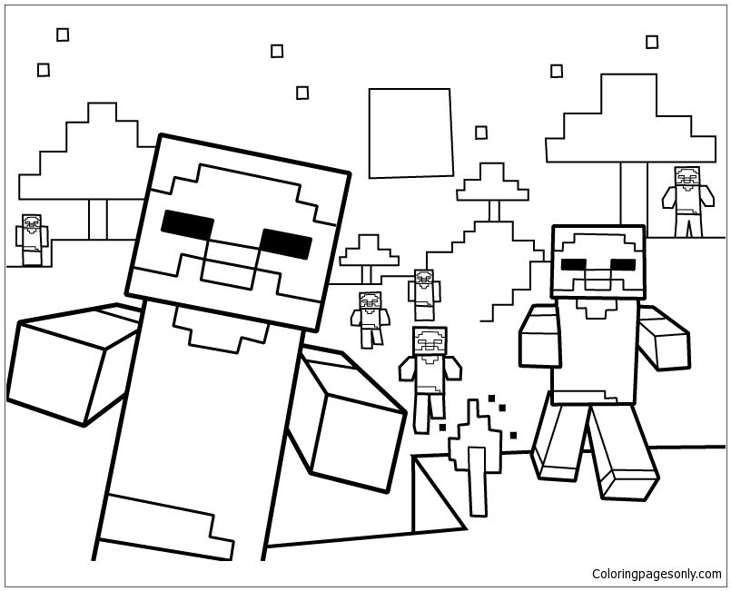 Minecraft para colorir - Desenhos Imprimir