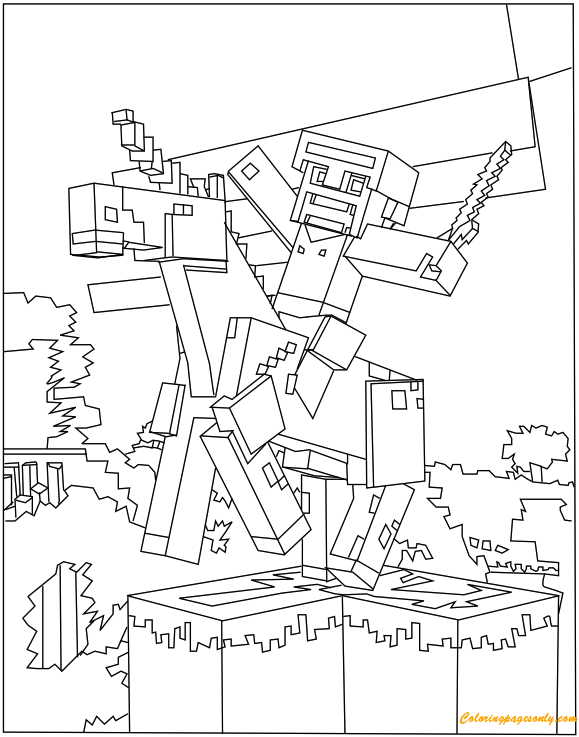 Desenhos para colorir de página para colorir minecraft - explore o mundo  