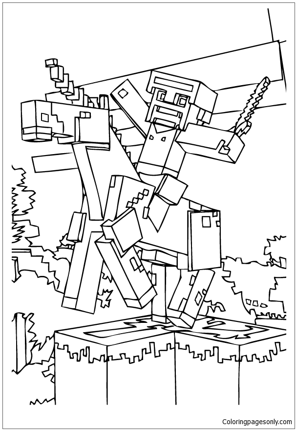 Desenhos para colorir gratuitos de Minecraft para baixar - Minecraft -  Coloring Pages for Adults