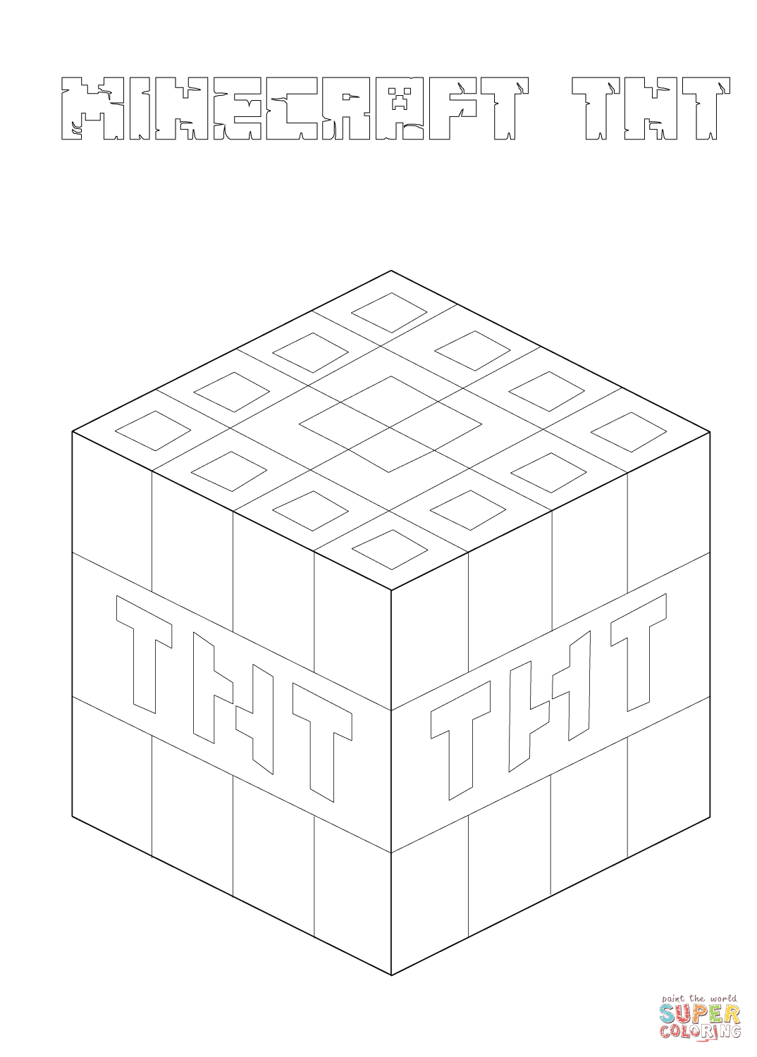 Minecraft TNT From Minecraft Coloring Pages