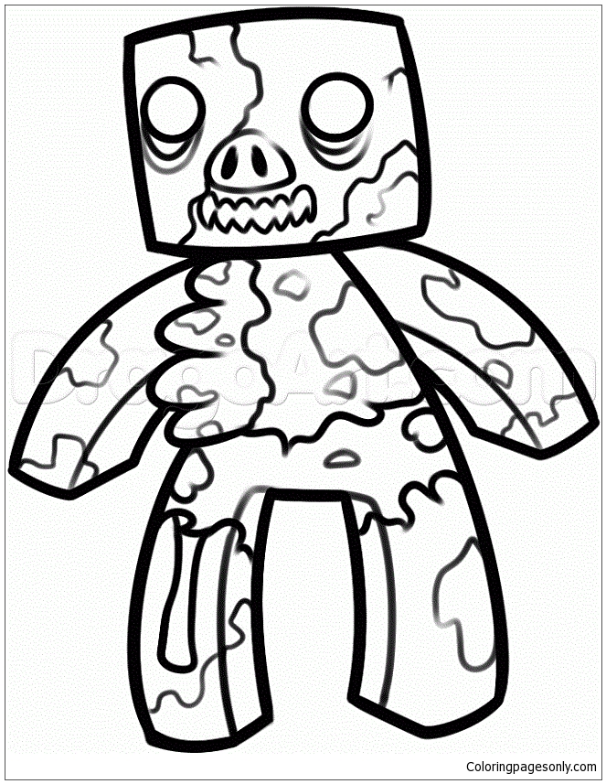 Minecraft Zombie Pigman Coloring Page Free Coloring Pages Online