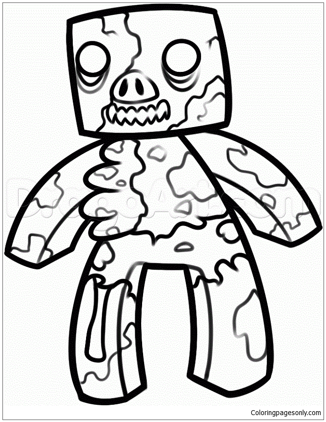 Minecraft Zombie Pigman Coloring Page Free Coloring Pages Online - zombie mask roblox