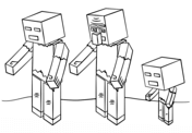 Minecraft Zombies from Minecraft Coloring Pages