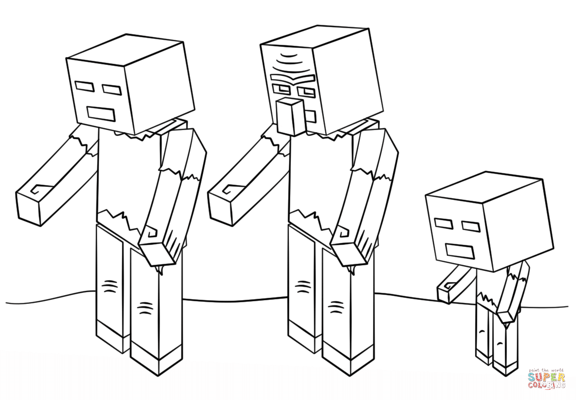 Minecraft Zombies from Minecraft Coloring Pages - Cartoons ...