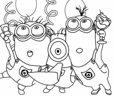 Minion Birthday Coloring Page
