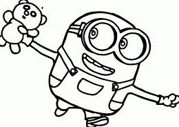 Minion With Toy Coloring Page