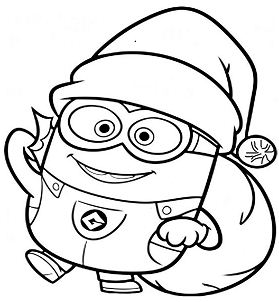 Minions Christmas Coloring Page