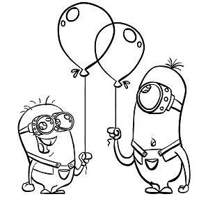Minions from the Despicable Me films Coloring Page