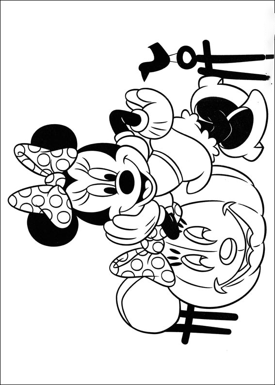 Minnie Halloween Coloring Page