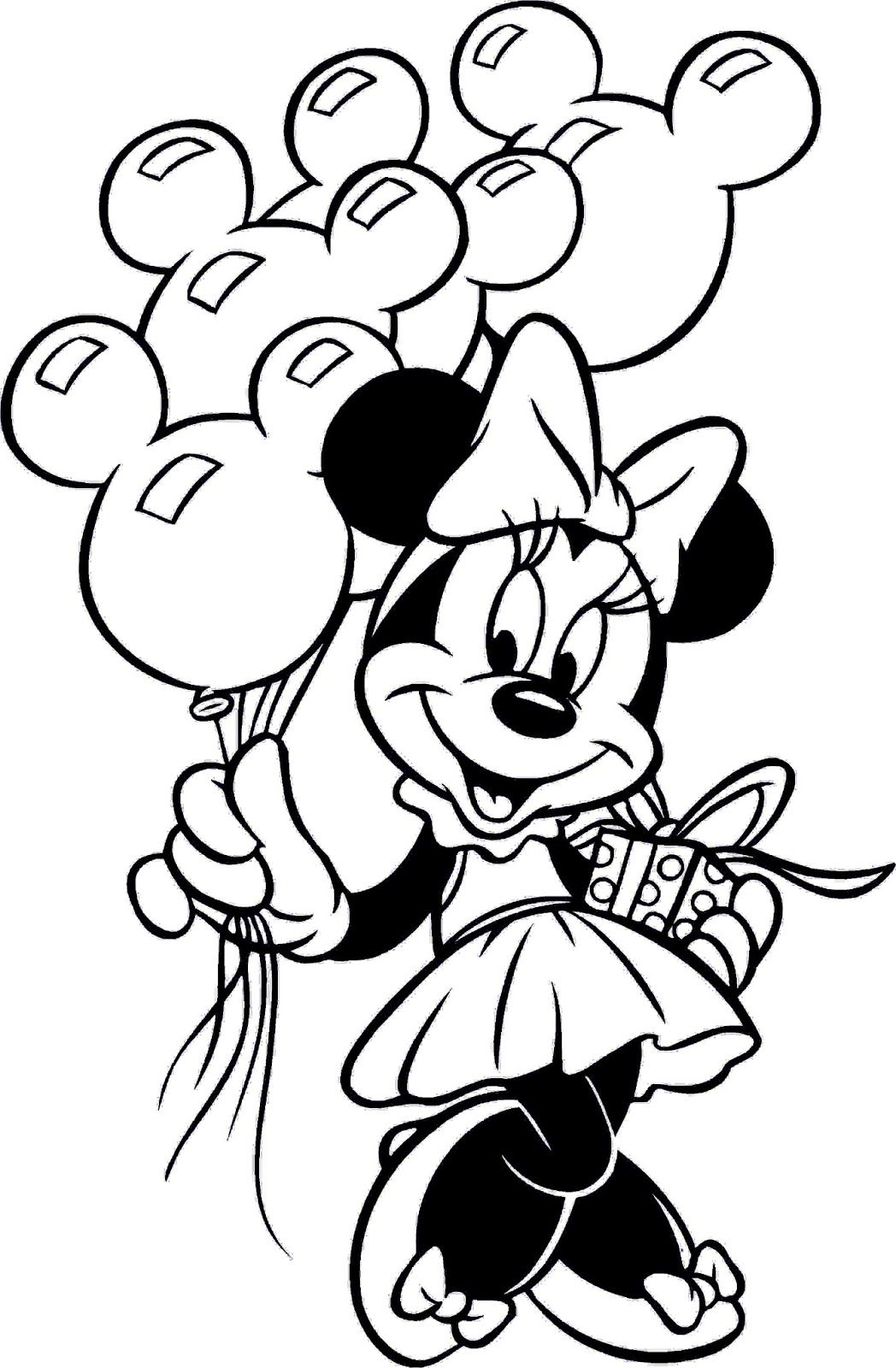 Minnie Mouse com balões da Minnie Mouse
