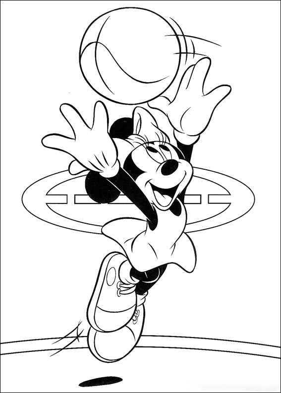 Minnie Throw The Ball Coloring Pages