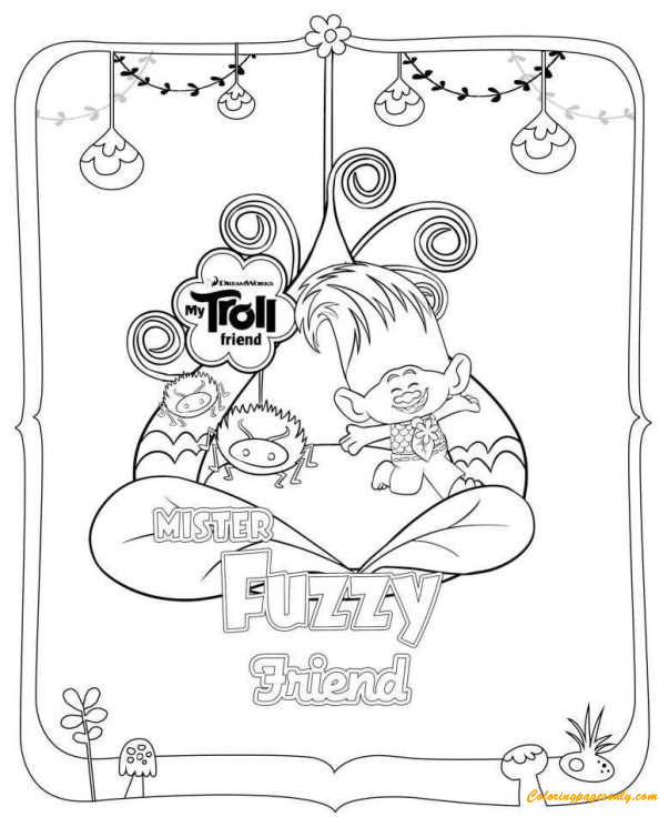 Mister Fuzzy Friend Coloring Pages
