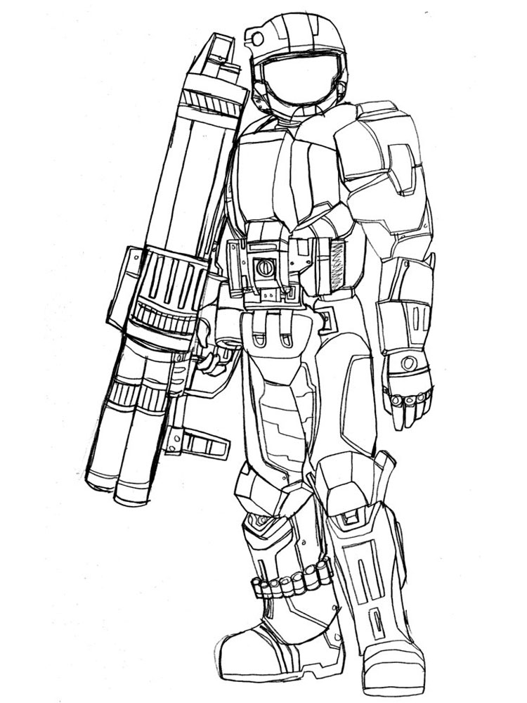 Mjolir Master Chief Coloring Pages