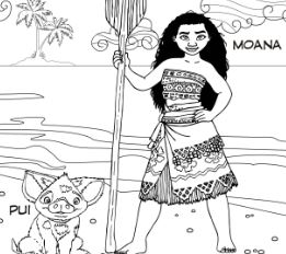 Moana and Pua 2 Coloring Page
