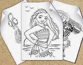 Moana Birthday Parties Coloring Page