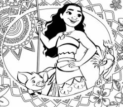 Moana Cover Coloring Page