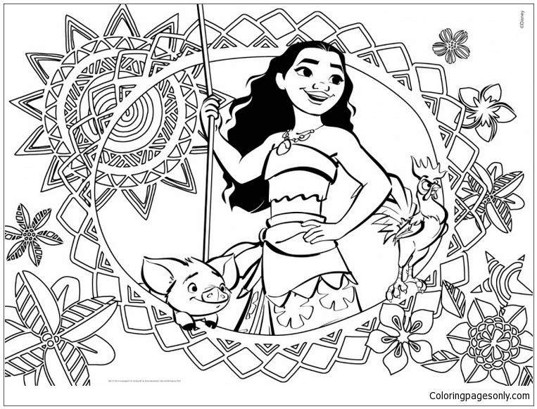 Download Moana Cover Coloring Pages - Cartoons Coloring Pages - Free Printable Coloring Pages Online