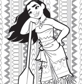 Moana Grown-Up Coloring Page