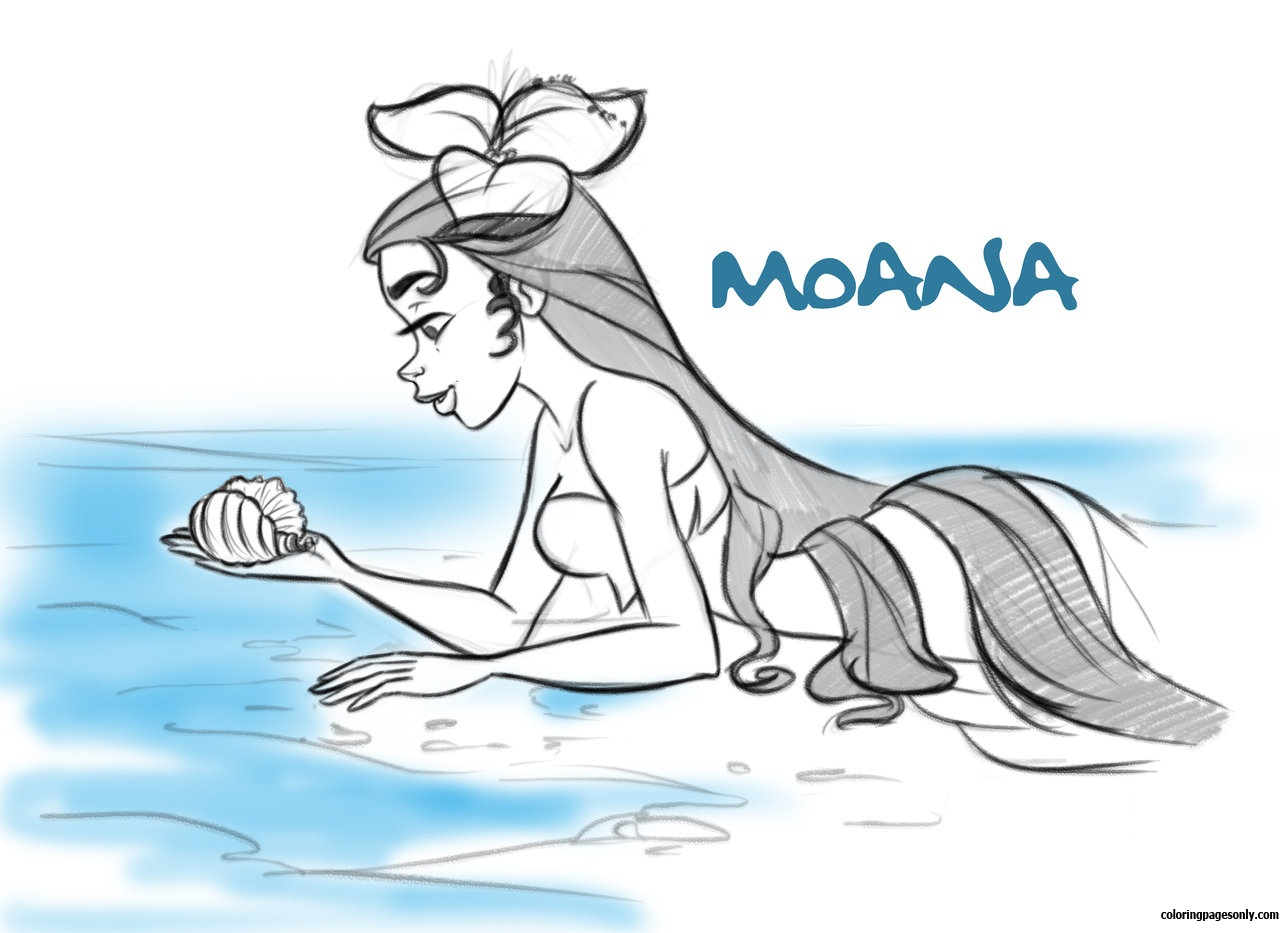 Моана на пляже из Моаны