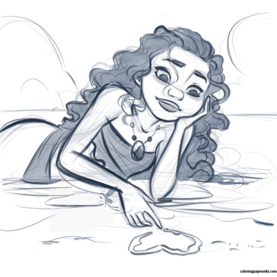 Moana Sketch Coloring Pages