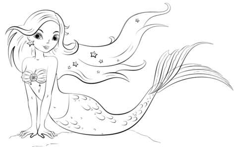 Model Mermaid Coloring Pages