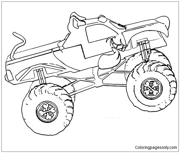 monster jam scooby doo monster truck coloring page  free