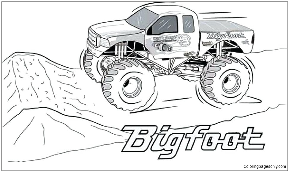 Desenho de Carro bigfoot para Colorir - Colorir.com