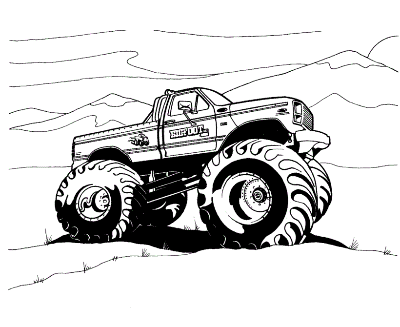 Monster Truck Bigfoot Kleurplaat