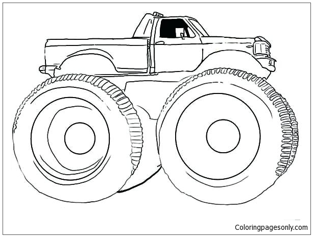 Página para colorir Monster Truck Gunslinger